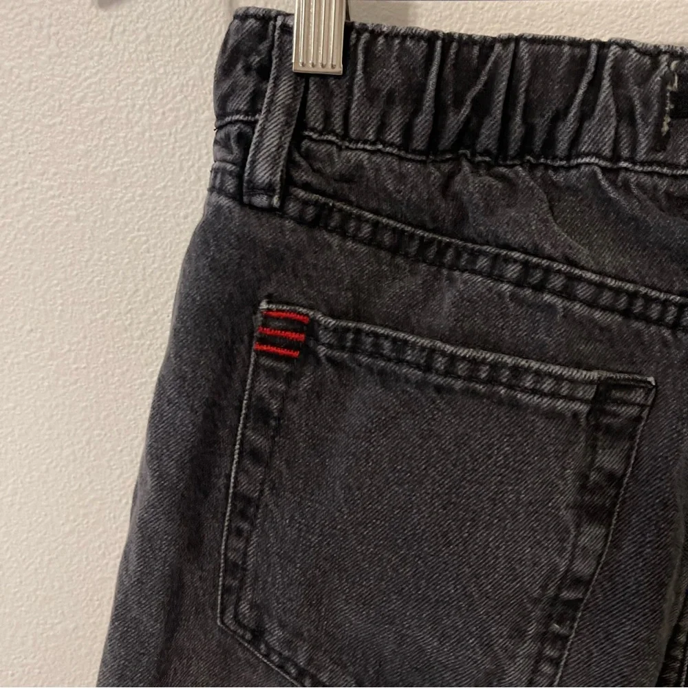 Urban Outfitters High Rise Cutoff Long Shorts Drawstring Black Cotton Denim-S